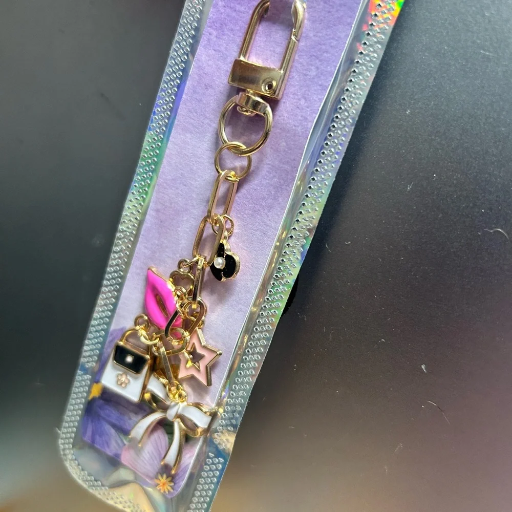 Chic‎ Gold and Pink Charm Keychain